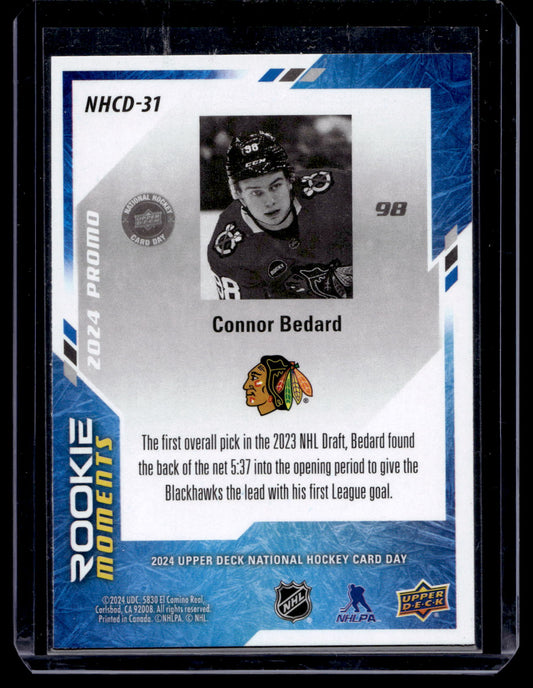 2024 Upper Deck National Hockey Card Day - Rookie Moments - Connor Bedard #NHCD-31