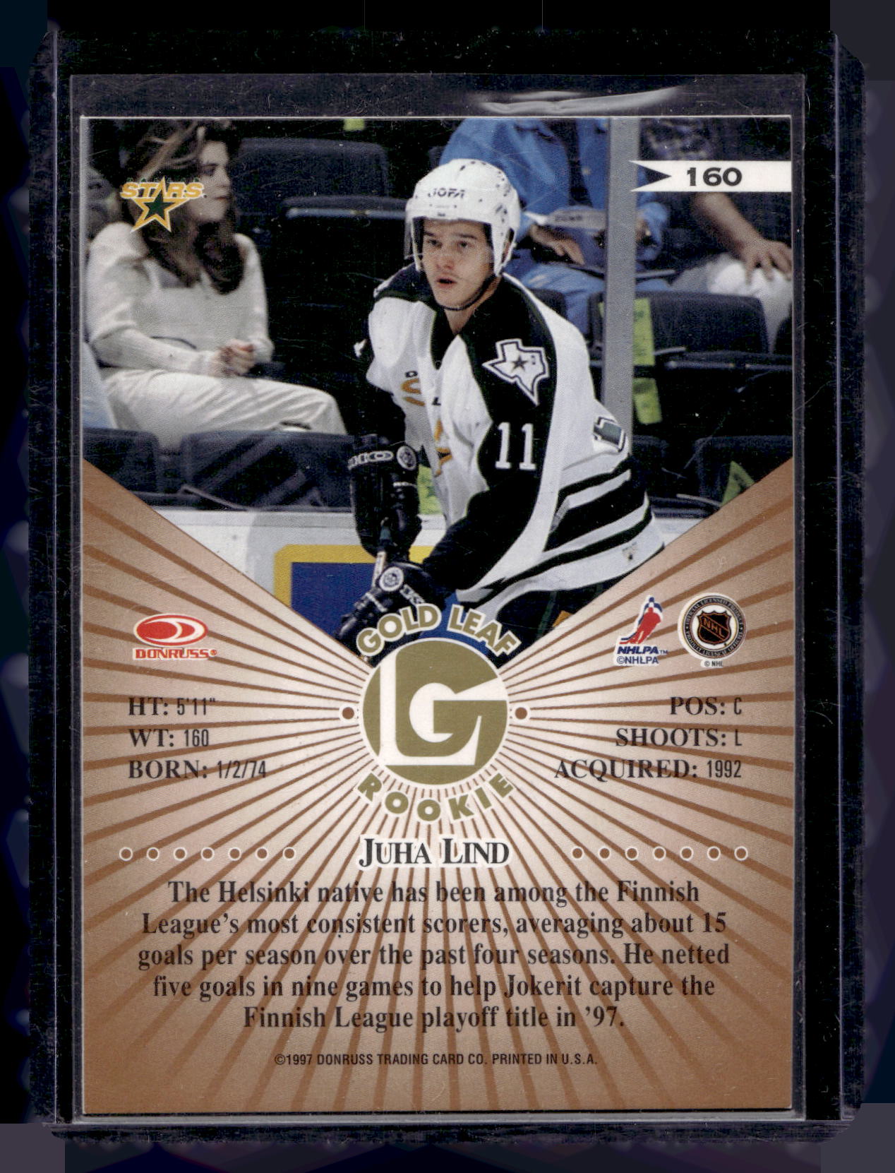 1997-98 Leaf - Fractal Matrix - Juha Lind #160 RC