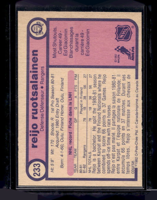 1982-83 O-Pee-Chee - Reijo Ruotsalainen #233 RC