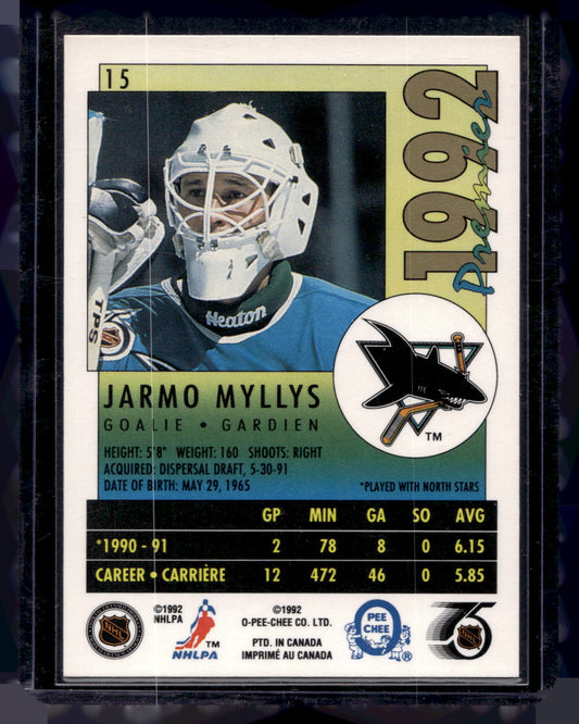 1991-92 O-Pee-Chee Premier - Jarmo Myllys #15