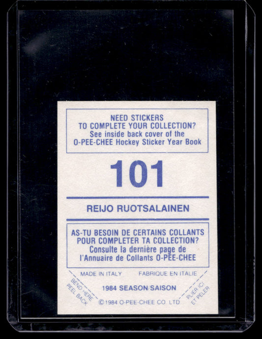 1984-85 O-Pee-Chee Album Stickers - Reijo Ruotsalainen #101