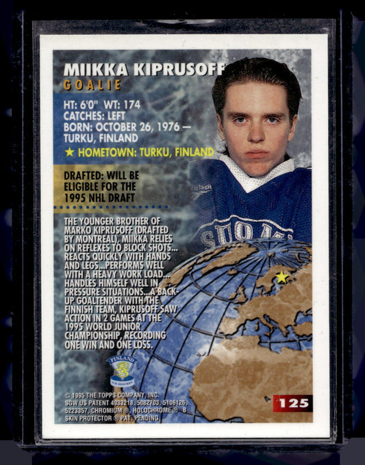 1994-95 Topps Finest - World Junior Championships - Miikka Kiprusoff #125 PRC