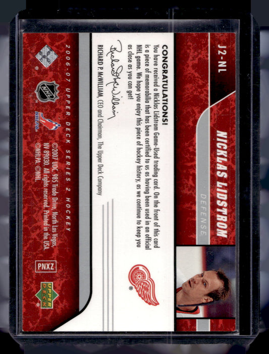 2006-07 Upper Deck - UD Game Jersey - Nicklas Lidstrom #J2-NL