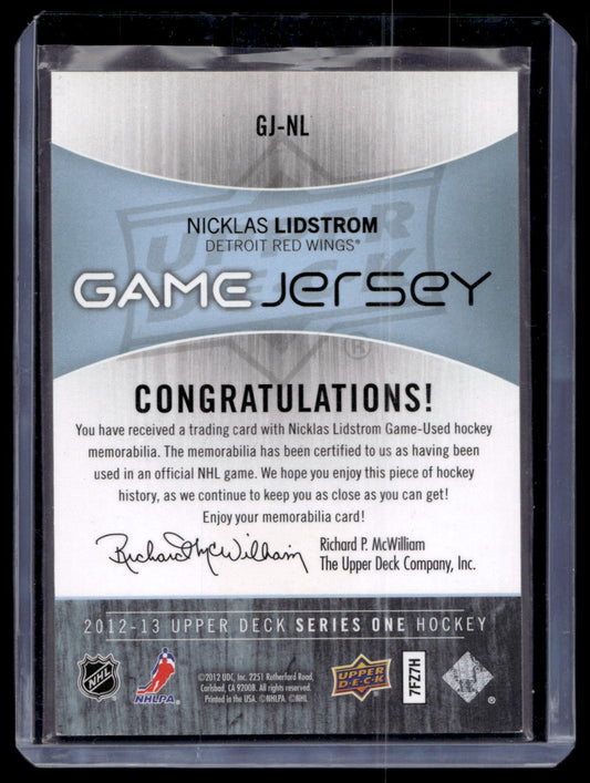2012-13 Upper Deck - Game Jersey - Nicklas Lidstrom #GJ-NL