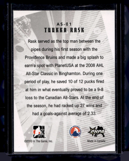 2009-10 In the Game Heroes and Prospects - AHL All-Star Legends - Tuukka Rask #AS-01