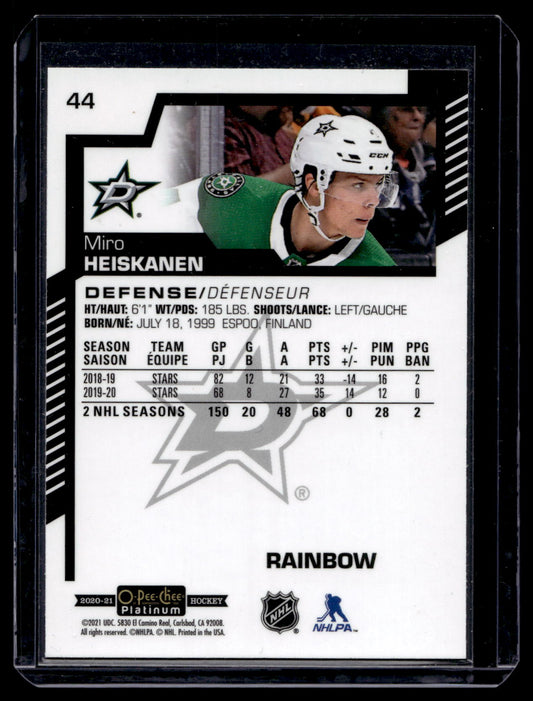 2020-21 Upper Deck OPC Platinum - Rainbow - Miro Heiskanen #44