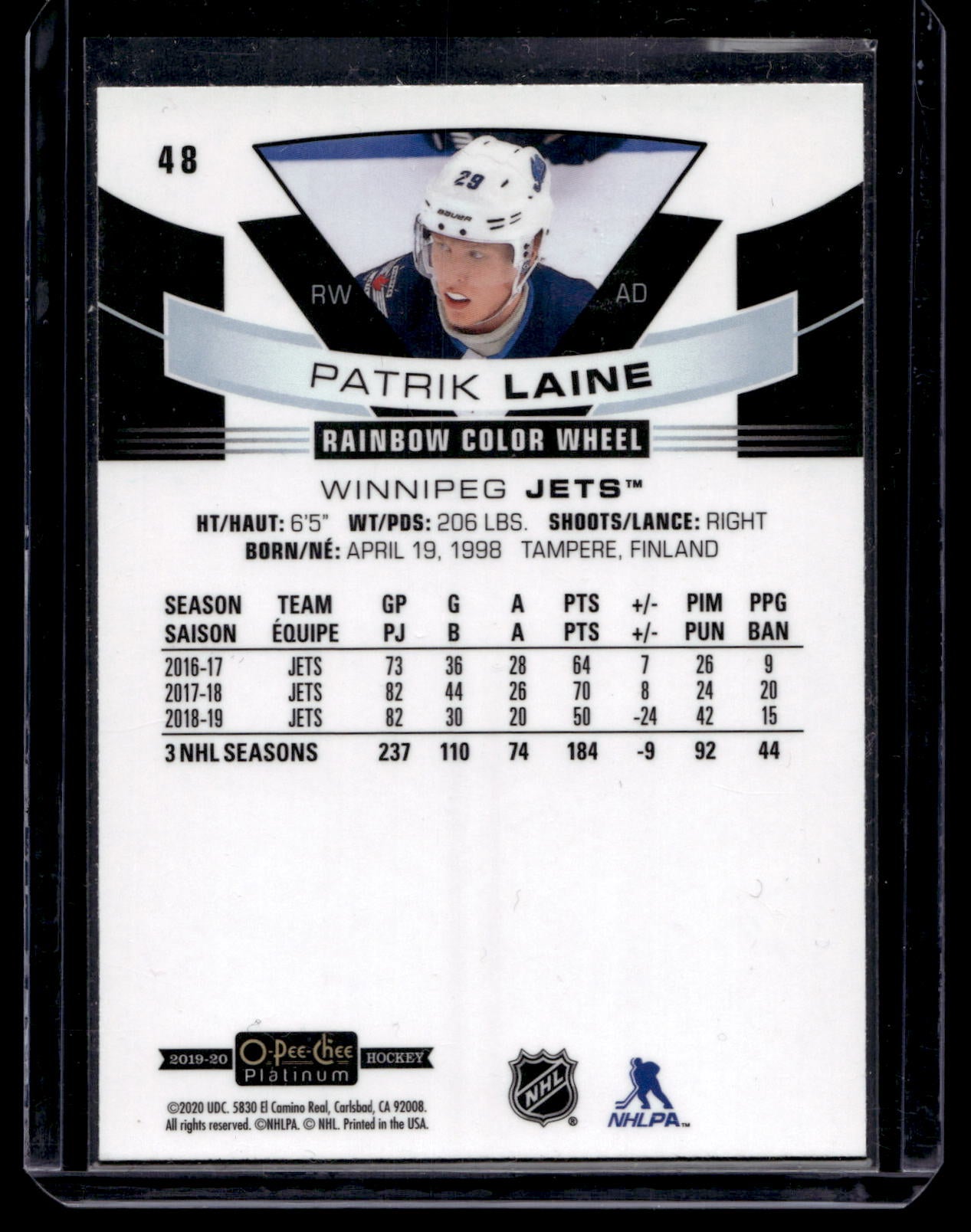 2019-20 Upper Deck OPC Platinum - Rainbow Color Wheel - Patrik Laine #48