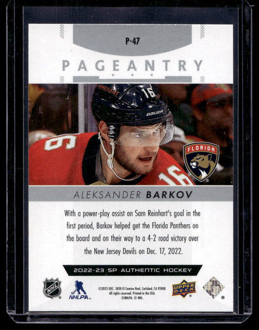 2022-23 Upper Deck SP Authentic - Pageantry - Aleksander Barkov #P-47