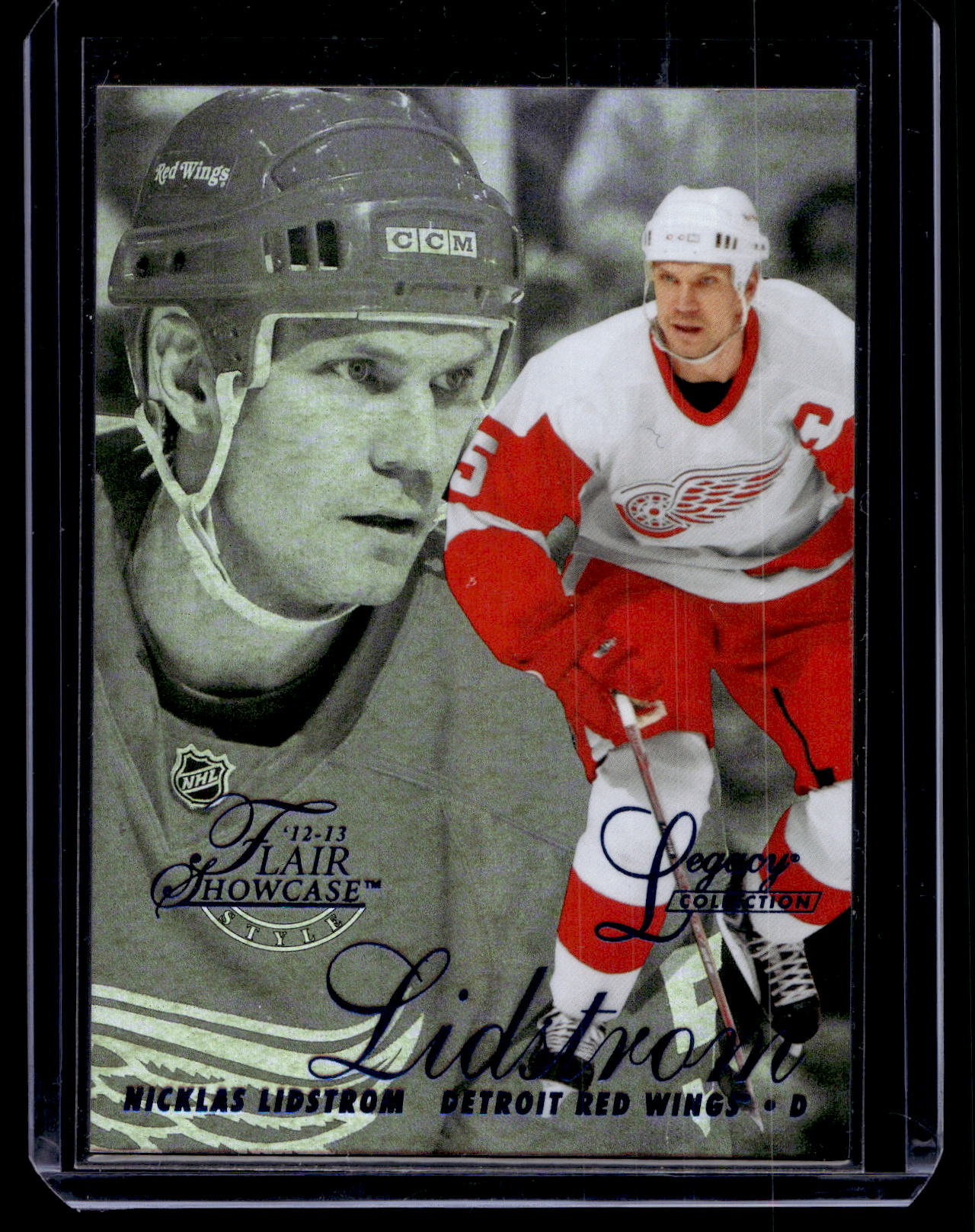 2012-13 Fleer Retro - 1996-97 Flair Showcase Row 2 Design - Legacy Collection - Nicklas Lidstrom #28 /150