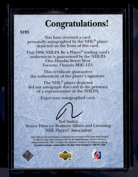 1995-96 Upper Deck Be a Player - Autographs - Chris Osgood #S193