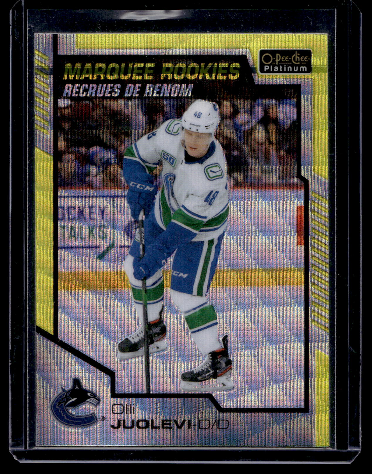 2020-21 Upper Deck OPC Platinum - Neon Yellow Surge - Marquee Rookies - Olli Juolevi #189 RC