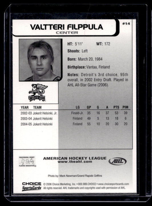 2005-06 Choice AHL Top Prospects - Valtteri Filppula #14 RY