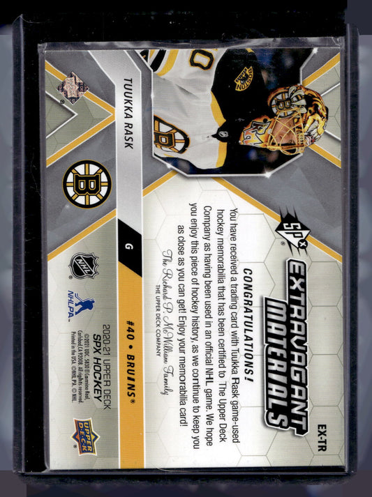2020-21 Upper Deck SPx - Extravagant Materials - Tuukka Rask #EX-TR