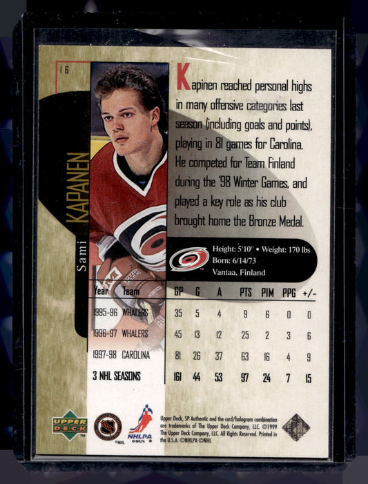1998-99 Upper Deck SP Authentic - Power Shift - Sami Kapanen #16 /500