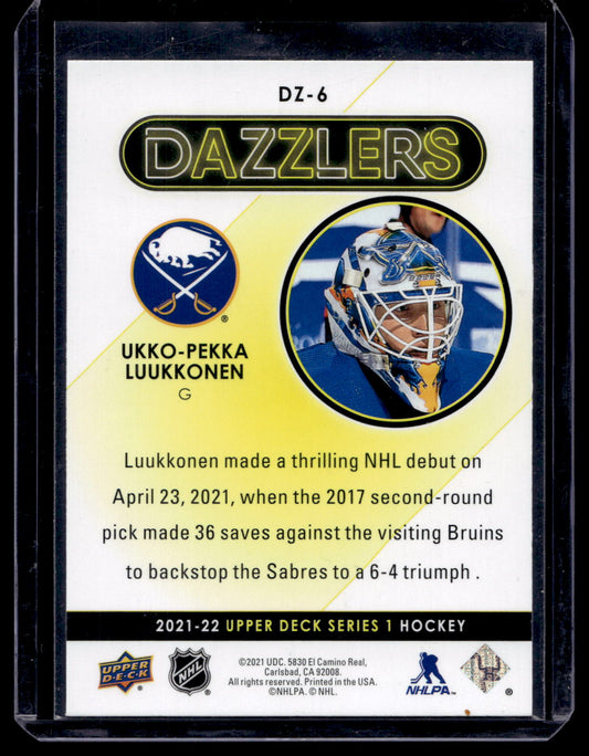 2021-22 Upper Deck Series 1 - Dazzlers - Red - Ukko-Pekka Luukkonen #DZ-6 RY