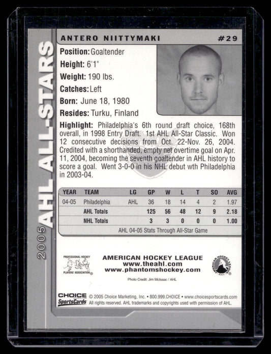 2004-05 Choice AHL All-Stars - Antero Niittymaki #29