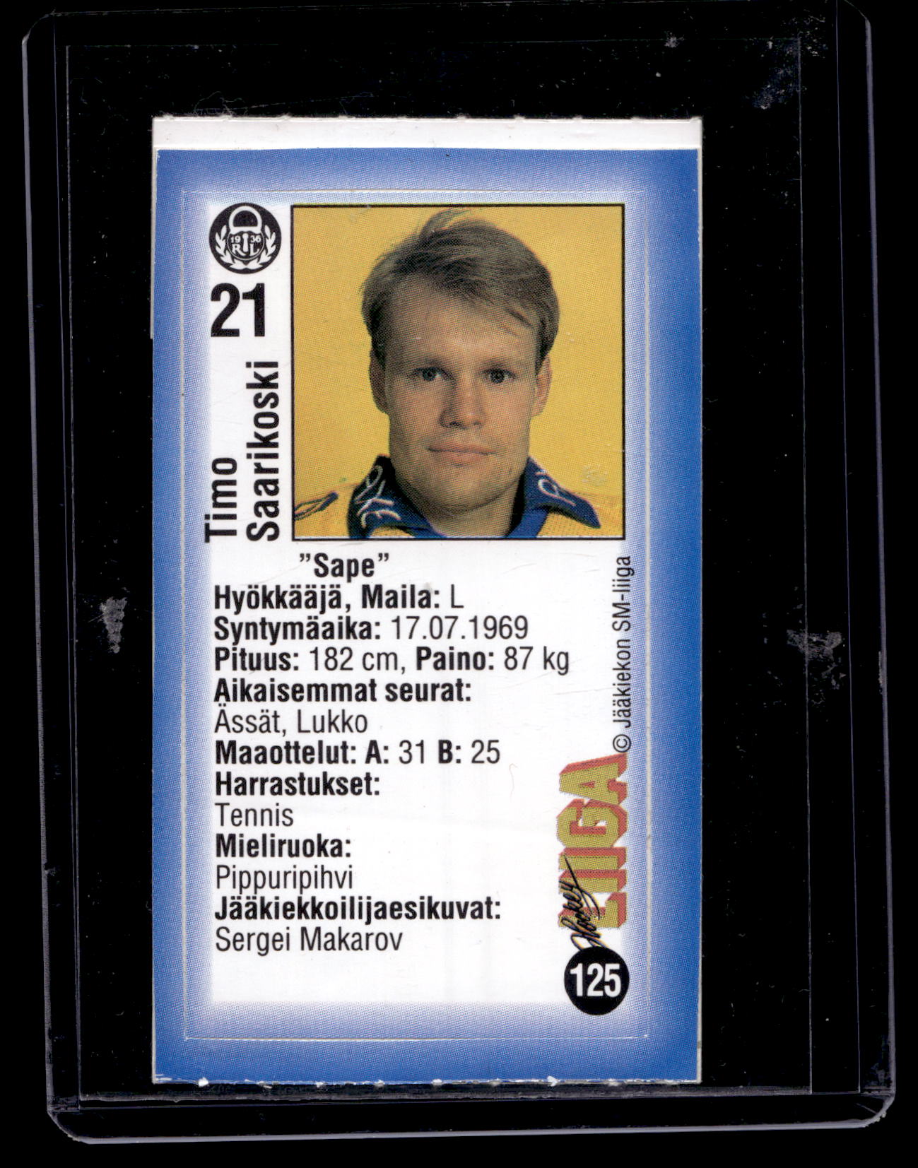 1992-93 JyväsHyvä HockeyLiiga - Timo Saarikoski #125
