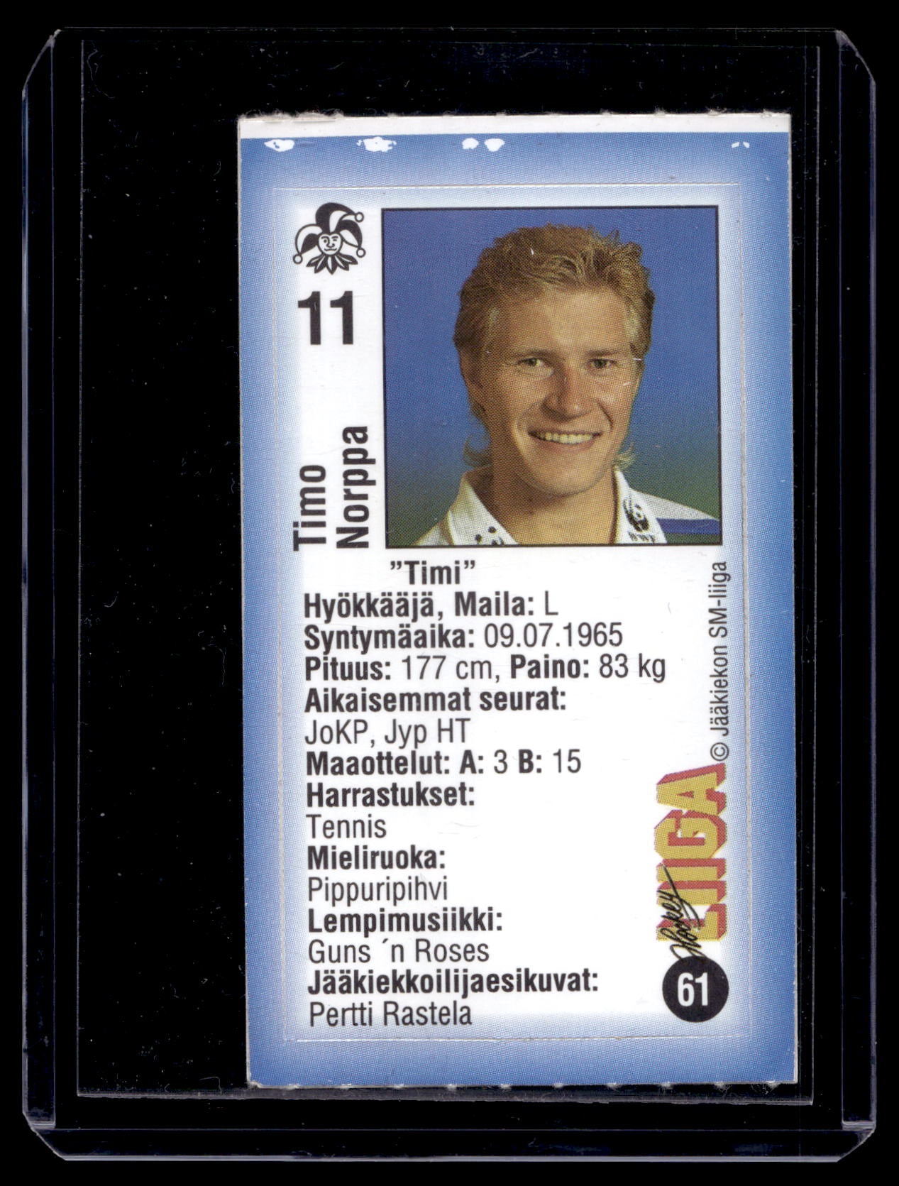 1992-93 JyväsHyvä HockeyLiiga - Timo Norppa #61