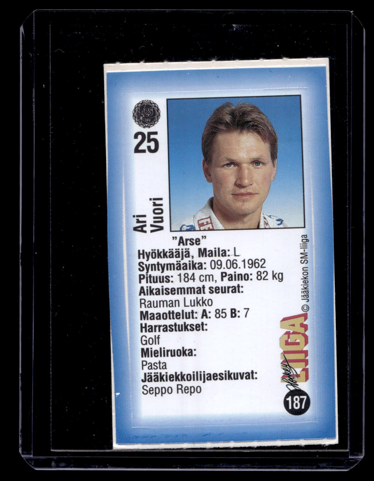 1992-93 JyväsHyvä HockeyLiiga - Ari Vuori #187