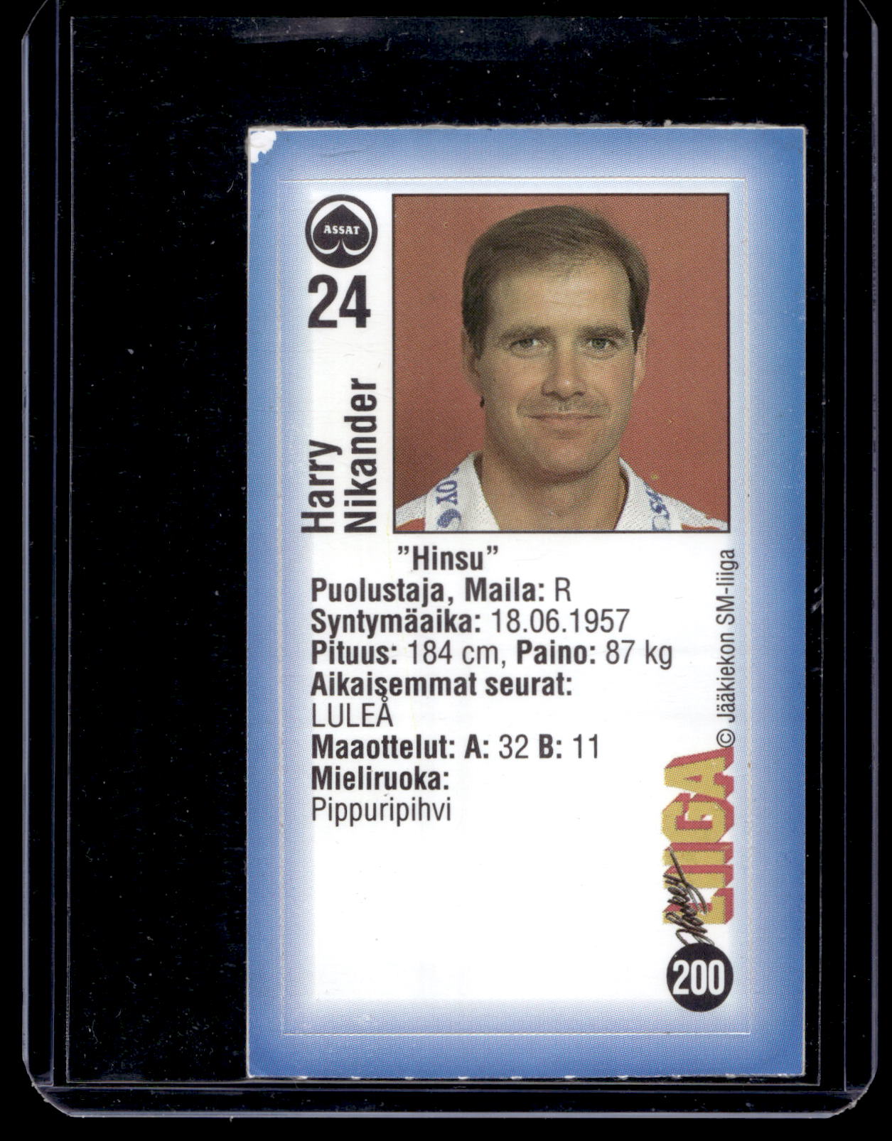 1992-93 JyväsHyvä HockeyLiiga - Harry Nikander #200