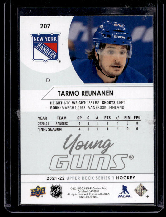 2021-22 Upper Deck Young Guns - Tarmo Reunanen #207 RC