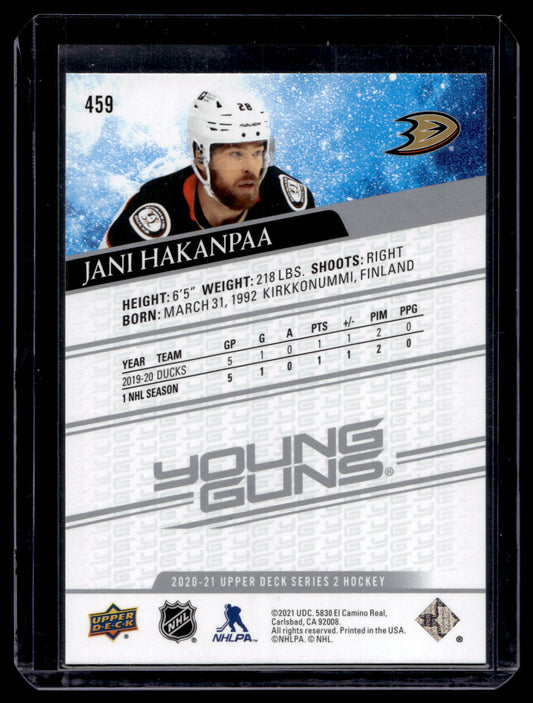 2020-21 Upper Deck Young Guns - Jani Hakanpaa #459 RC