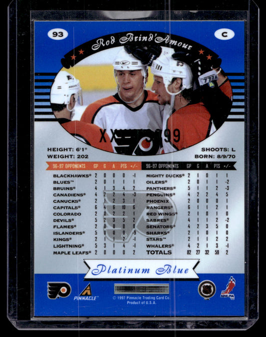 1997-98 Pinnacle Totally Certified - Executive Master Set - Platinum Blue - Rod Brind'Amour #93 XXXX/3099