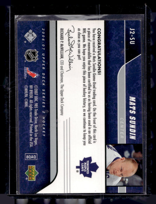 2006-07 Upper Deck - UD Game Jersey - Mats Sundin #J2-SU