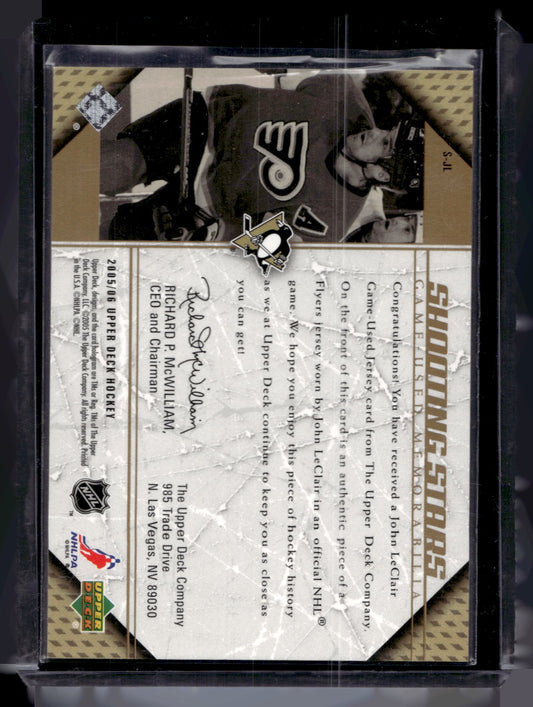 2005-06 Upper Deck - Shooting Stars Game-Used Memorabilia - John LeClair #S-JL