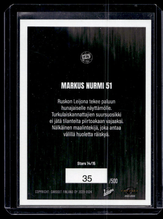 2023-24 Cardset - Stars Blue - Markus Nurmi #Stars14 /500