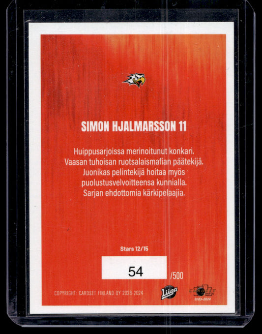 2023-24 Cardset - Stars Blue - Simon Hjalmarsson #Stars12 /500