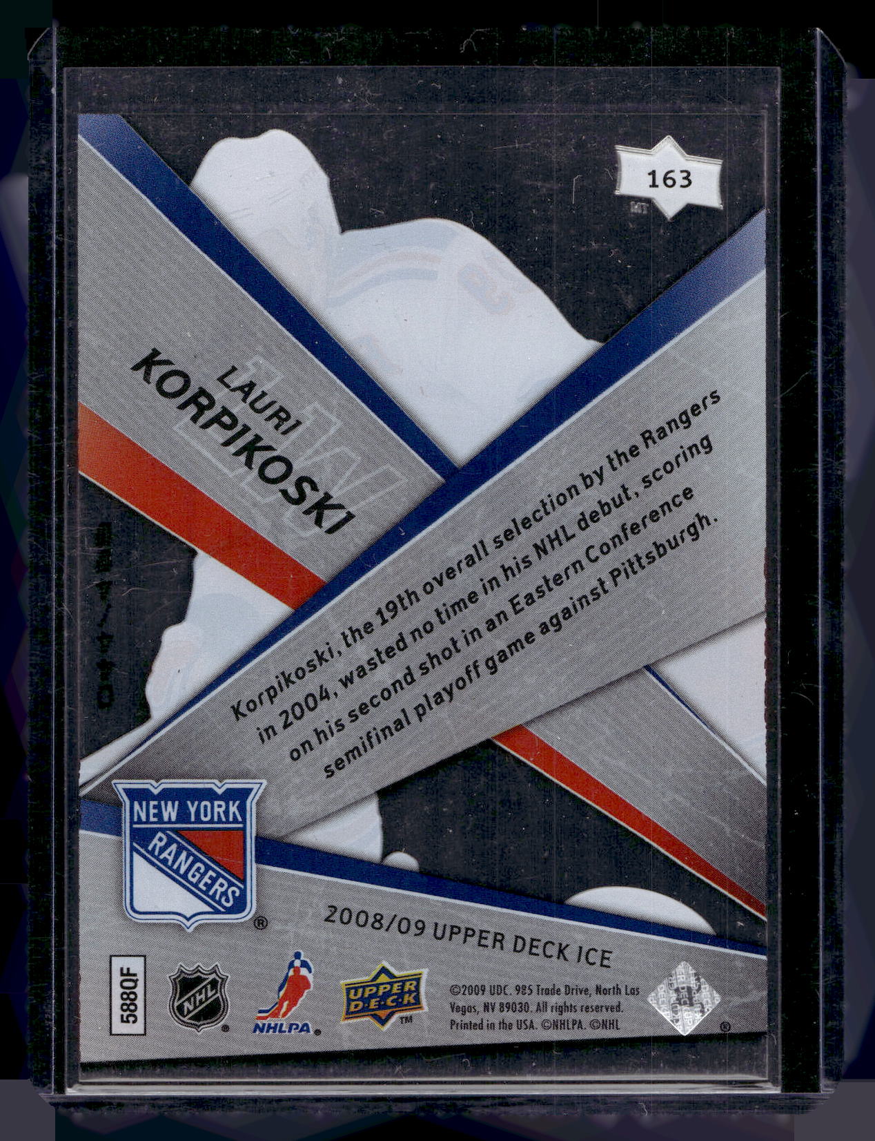 2008-09 Upper Deck Ice - Ice Premieres Level 2 - Lauri Korpikoski #163 /499 RC