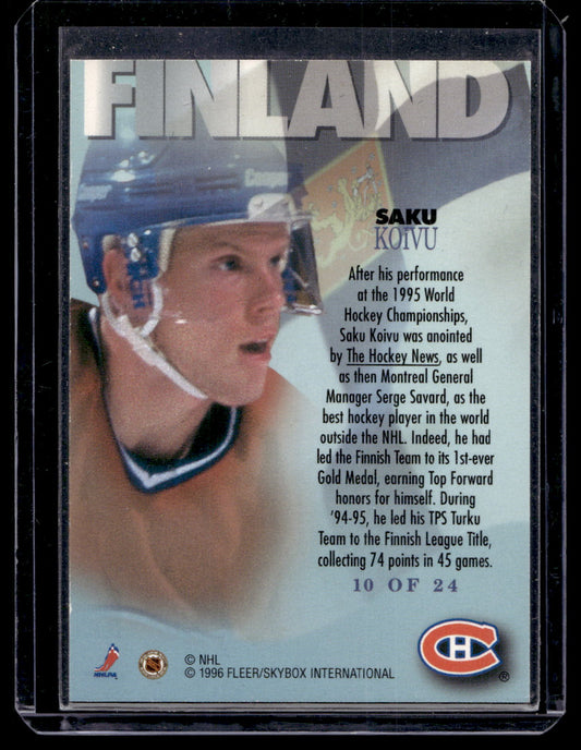 1995-96 Fleer Metal - International Steel - Saku Koivu #10