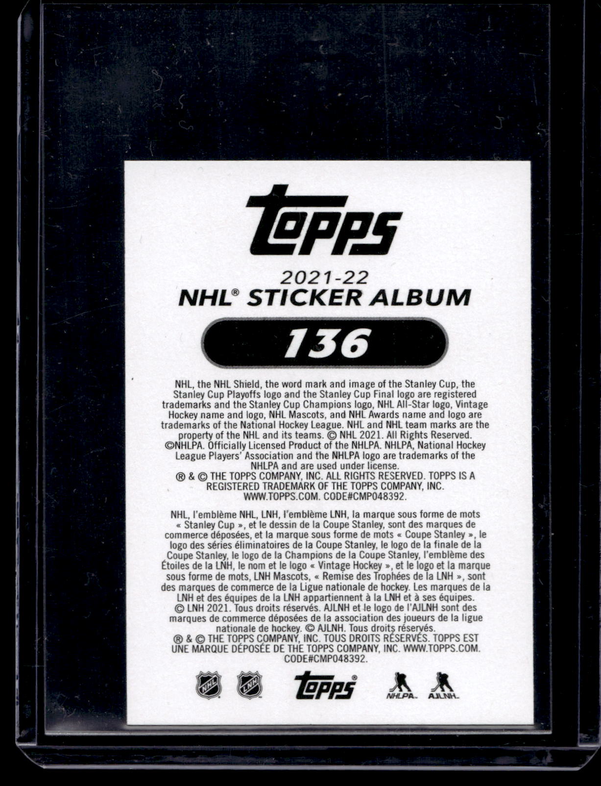 2021-22 Topps NHL Sticker Collection - Sebastian Aho #136