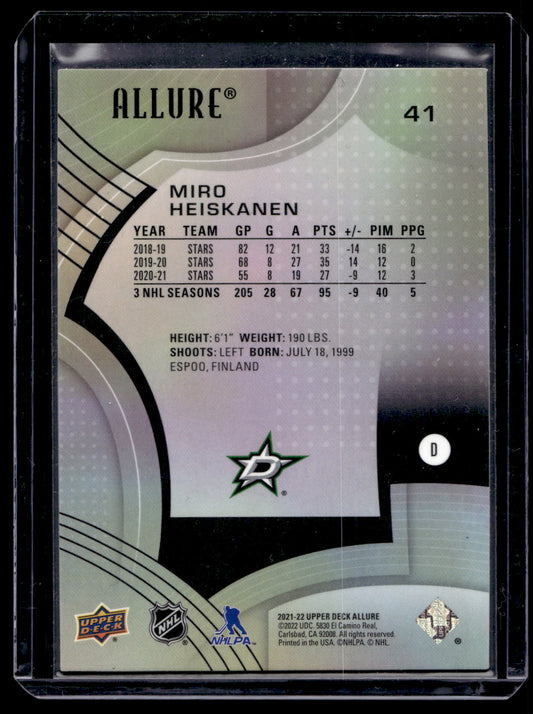 2021-22 Upper Deck Allure - Miro Heiskanen #41