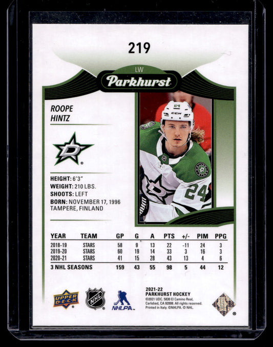 2021-22 Upper Deck Parkhurst - Gold Lite FX - Roope Hintz #219