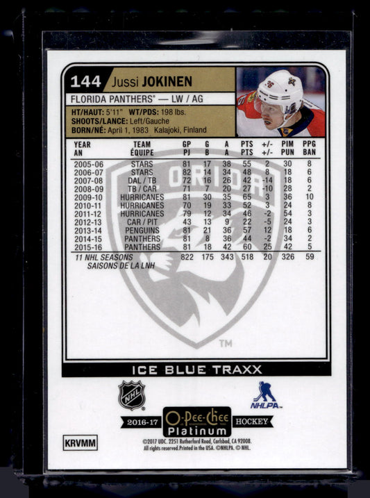 2016-17 Upper Deck O-Pee-Chee Platinum - Ice Blue Traxx - Jussi Jokinen #144