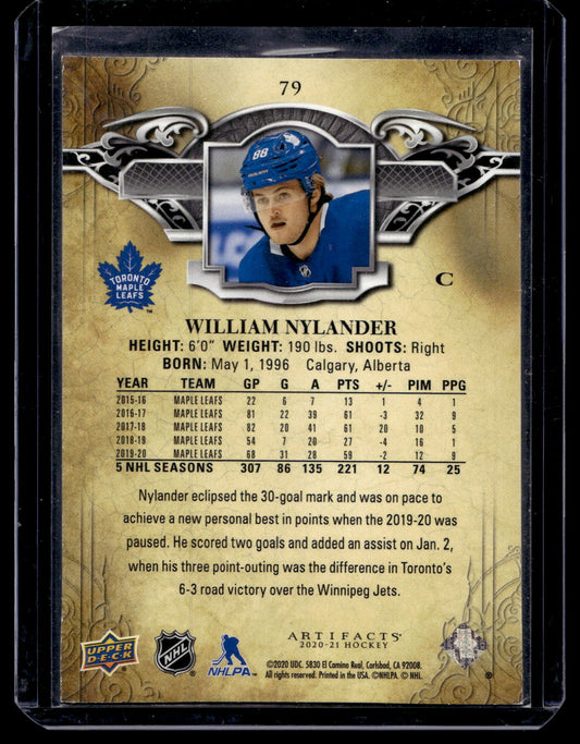 2020-21 Upper Deck Artifacts - Blue Sapphire - William Nylander #79 /499