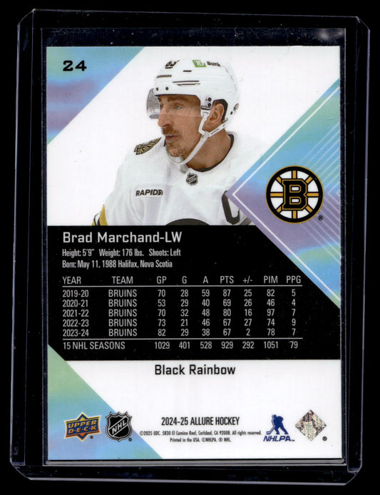 2024-25 Upper Deck Allure - Black Rainbow - Brad Marchand #24
