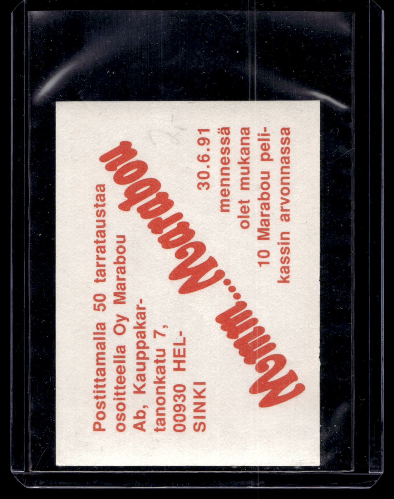 1991 Semic Marabou - Teppo Numminen #201