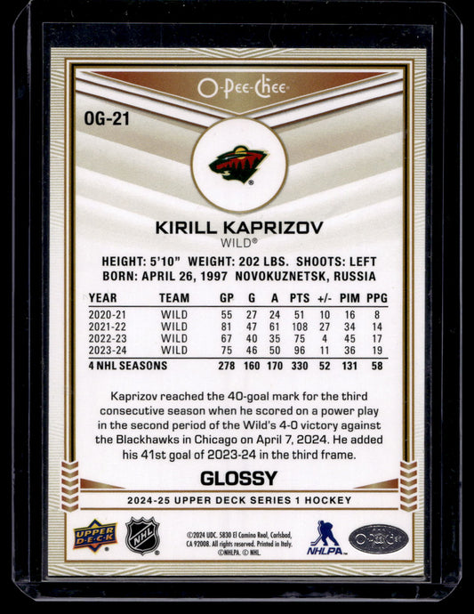2024-25 Upper Deck Series 1 - O-Pee-Chee Glossy - Kirill Kaprizov #OG-21