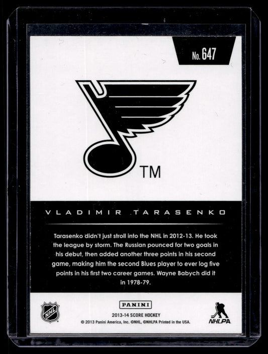 2013-14 Score - Hot Rookies - Vladimir Tarasenko #647 RC