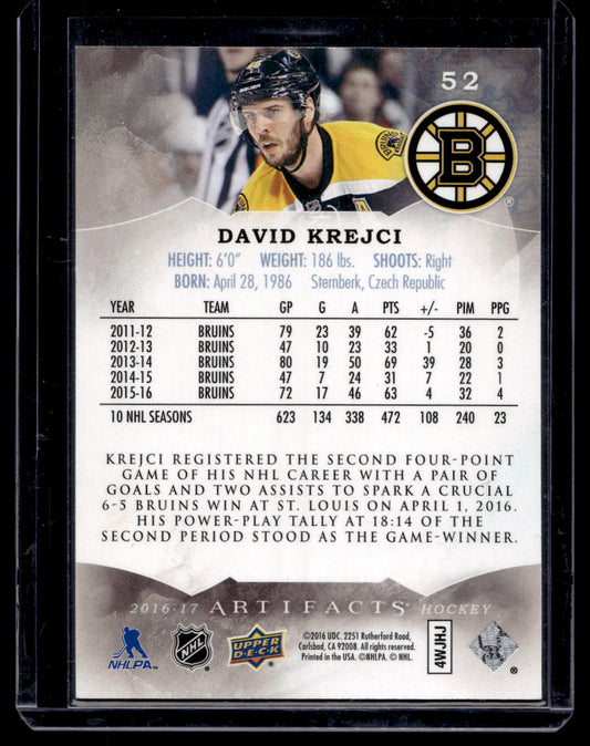2016-17 Upper Deck Artifacts - Ruby - David Krejci #52 /299