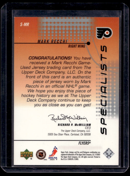 2002-03 Upper Deck - Specialists - Mark Recchi #S-MR