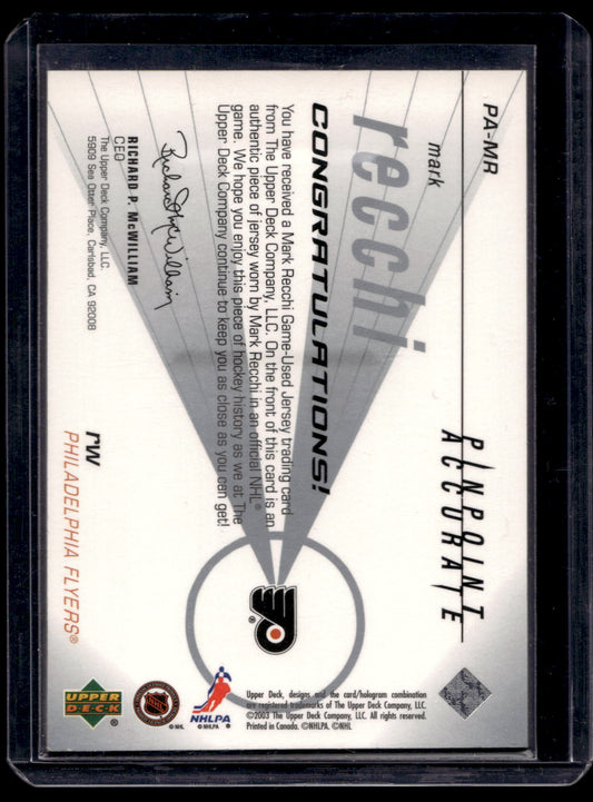 2002-03 Upper Deck - Pinpoint Accurate - Mark Recchi #PA-MR