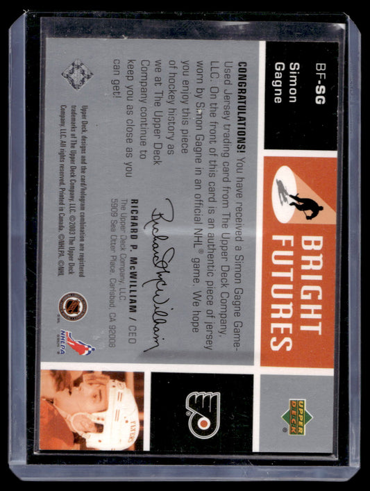 2002-03 Upper Deck - Bright Futures - Simon Gagne #BF-SG