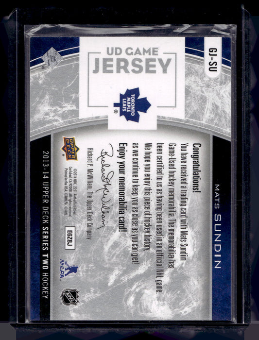 2013-14 Upper Deck - UD Game Jersey Series 2 - Mats Sundin #GJ-SU