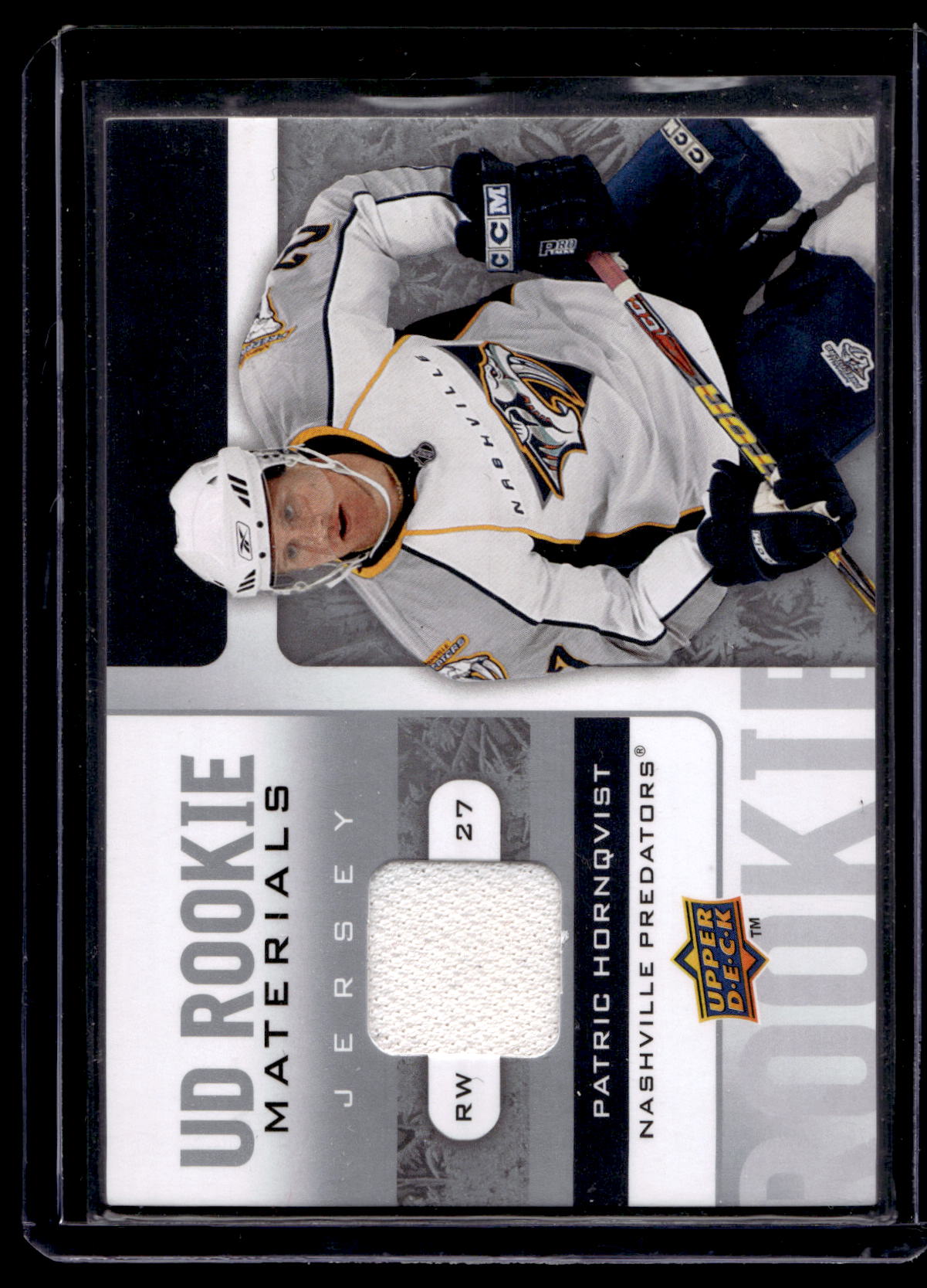 2008-09 Upper Deck - UD Rookie Materials - Patric Hornqvist #RM-PH RY