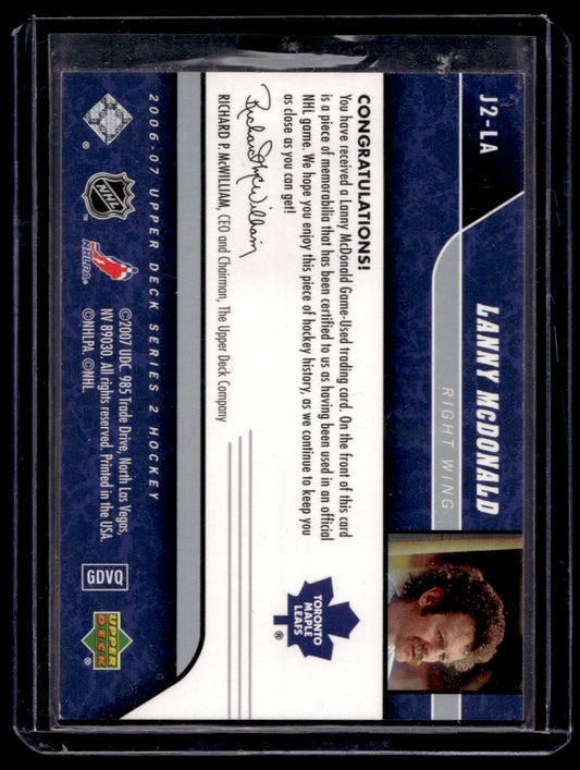 2006-07 Upper Deck - UD Game Jersey - Lanny McDonald #J2-LA