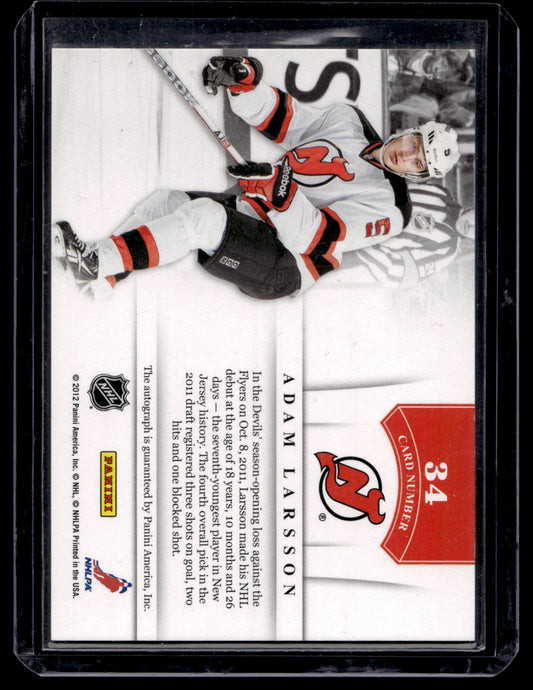 2011-12 Panini Playoff Contenders - NHL Ink - Adam Larsson #34 RY